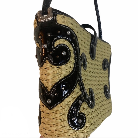 Brighton Valentina Straw Hand Bag Studs - Picture 3 of 8